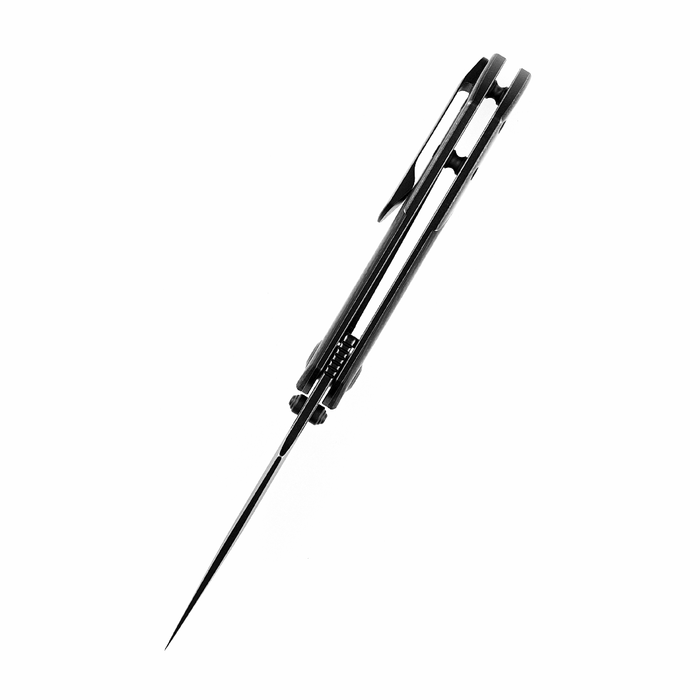 KANSEPT Fenrir Flipper/Thumb Hole Knife Twill Carbon Fiber +Titanium Handle (3.48'' CPM-S35VN Blade) Greg Schob Design-K1034A4