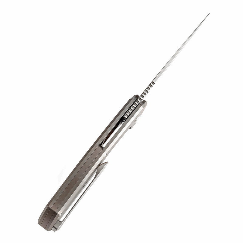 KANSEPT HAVØRN Flipper Bronze Anodized Titanium with Copper Carbon Fiber Inlay Handle (3.48''CPM S35VN Blade )Djinn Design -K1069A4