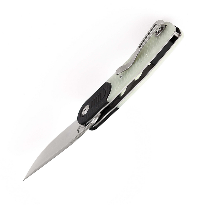 Reverie T2025B4 Stonewashed 154CM Blade Black and Jade G10 Handle Design by Justin Lundquist