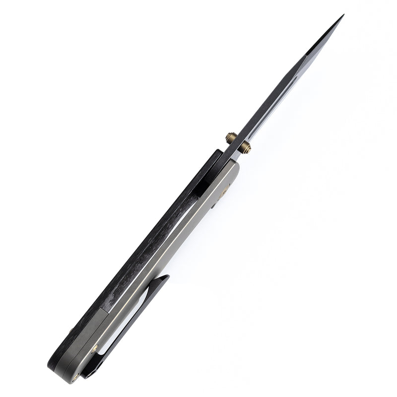 KANSEPT Superhawk Thumb Stub Knife Titanium & Shred Carbon FiberHandle(3.89''CPM S35VN Blade) Warhawk Knives Design-K1084B2