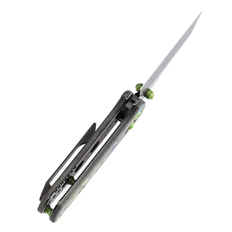 KANSEPT Little Main Street Cross Bar Lock 80S Camo Carbon Fiber Handle (2.26'' CPM S35VN Blade) Dirk Pinkerton Design-K2015V4