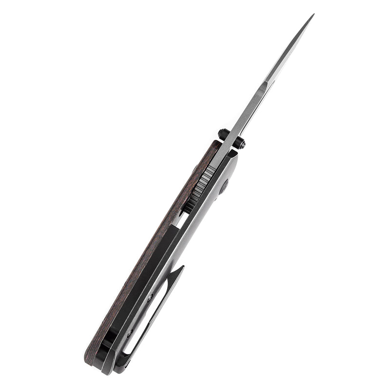 KANSEPT Link Thumb Studs 80S Camo Carbon Fiber Blackwash Titanium Handle(3.0''Damascus Blade )Johnathan Shaw Design-K1068A5