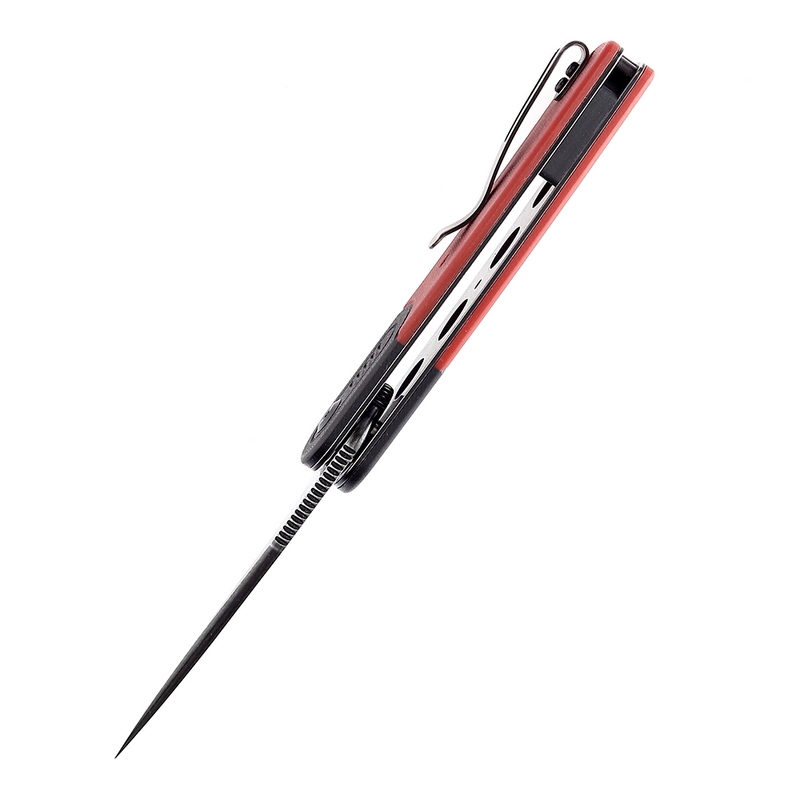 Reverie T2025B6 Black Stonewashed 154CM Blade Black and Red G10 Handle Design by Justin Lundquist