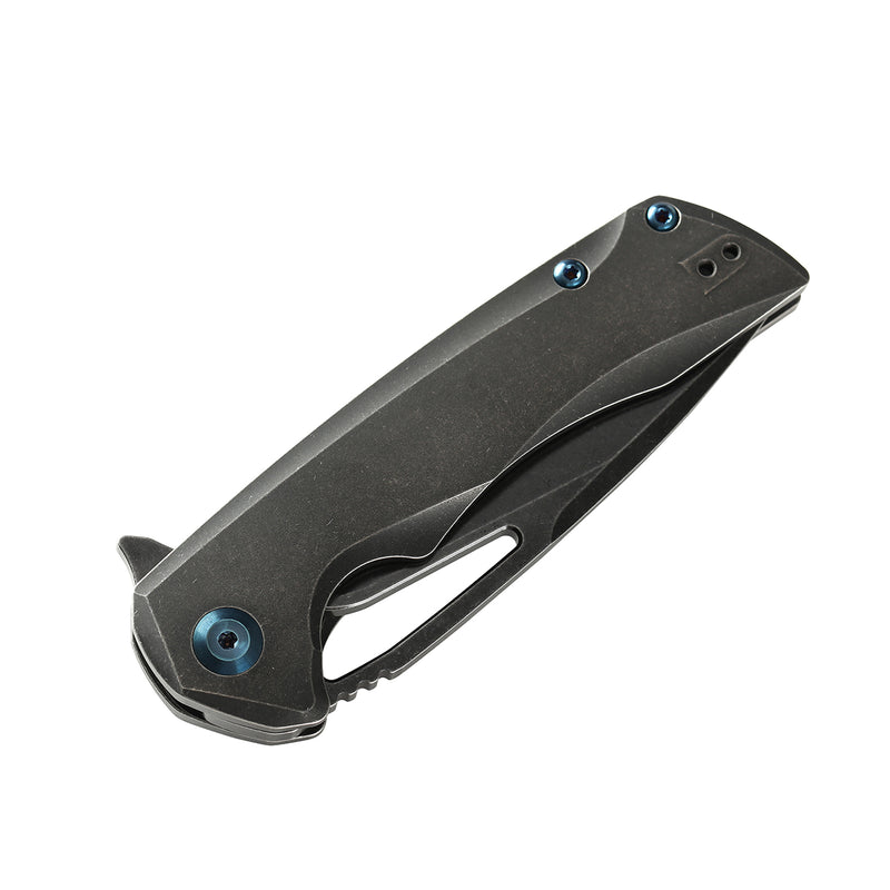 KANSEPT KRYO Thumb Hole Black Titanium Handle (3.58" CPM S35VN Blade) Kim Ning Design-K1001A2