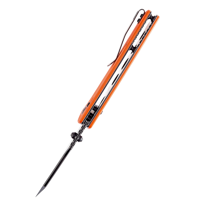 KANSEPT Main Street Thumb Studs/Crossbar Lock Knife Orange G10 Handle (3.36''154CM Blade) Dirk Pinkerton Design-T1015V2
