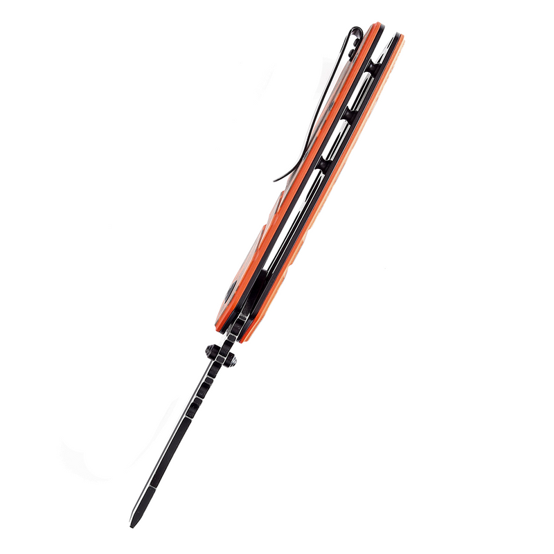 XL Korvid T1030B3 Black Stonewashed 154CM Blade Orange and Camouflage G10 Handle Designed by Koch Tools