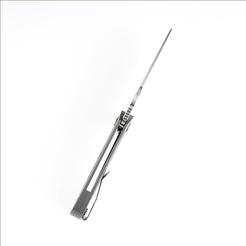 KANSEPT Entity Satin CPM-S35VN Blade Bead Blasted Titanium Handle with Nalu Knives design- K1036A1