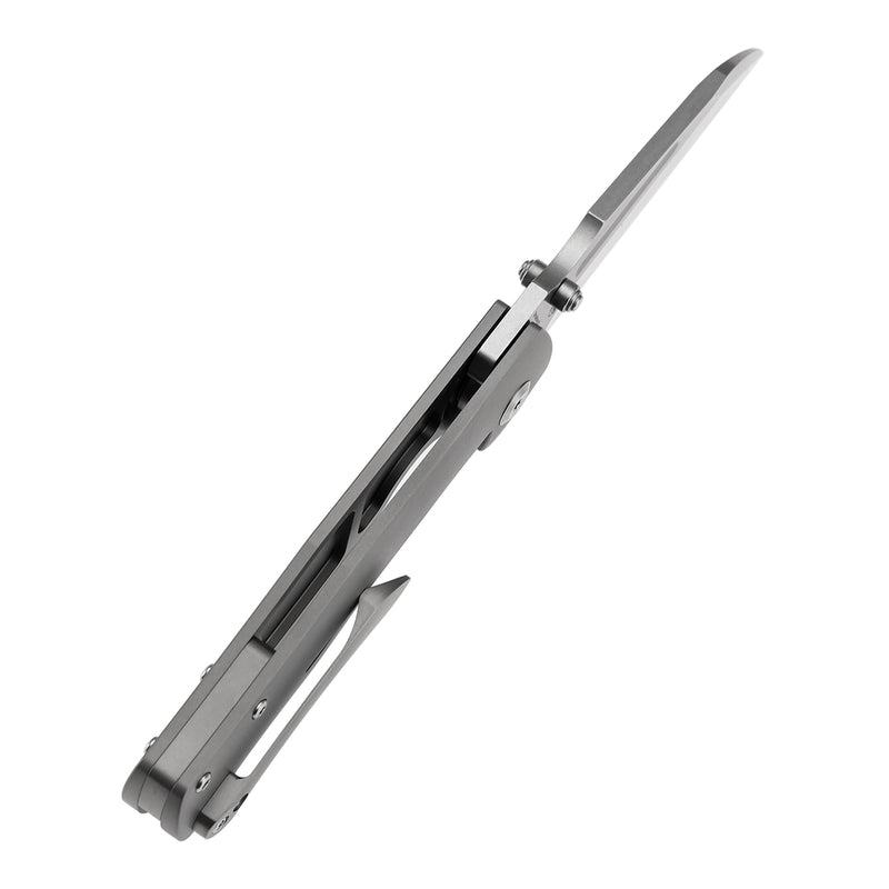 KANSEPT Dreadnaught Thumb Stubs Stonewashed Titanium Handle (3.49''CPM S35VN Blade ) Daniel Sparhawk Design -K1082A1