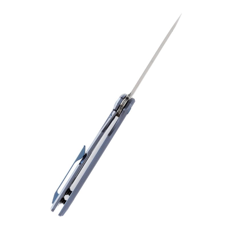 KANSEPT Anomaly Flipper Knife Blue Orange Peel Finish Titanium Handle (3.14''CPM-S35VN Blade) Dirk Pinkerton-K2038T3