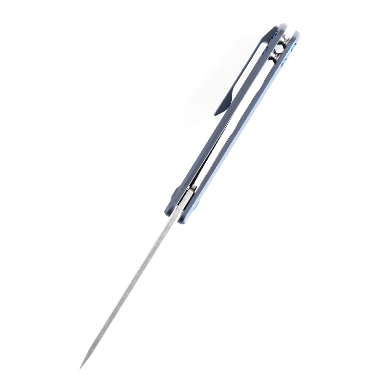 KANSEPT Anomaly Flipper Knife Blue Orange Peel Finish Titanium Handle (3.14''CPM-S35VN Blade) Dirk Pinkerton-K2038T3