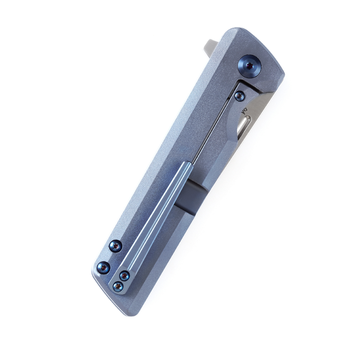 KANSEPT Anomaly Flipper Knife Blue Orange Peel Finish Titanium Handle (3.14''CPM-S35VN Blade) Dirk Pinkerton-K2038T3