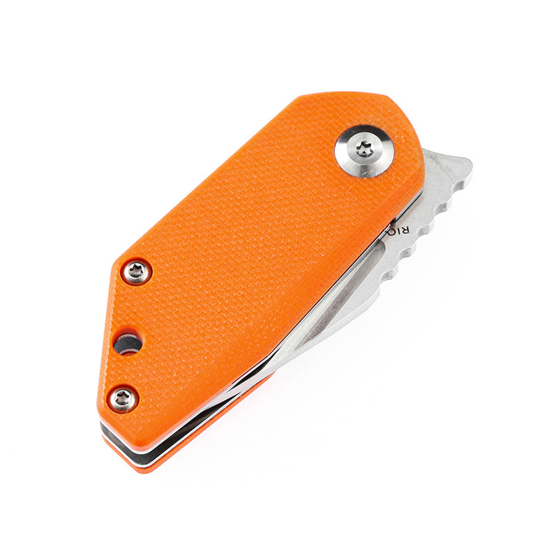 KANSEPT RIO Flipper Knife Orange G10 Handle (1.56'' M390 Blade)4T5 Design-K3044A4