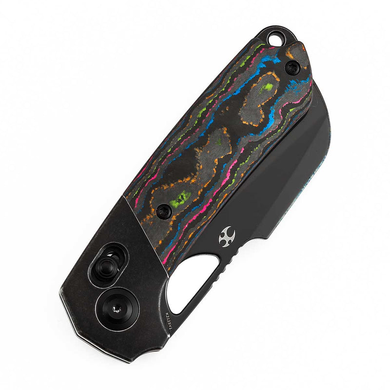 KANSEPT Nahual Crossbar Lock Knife Blackwash Titanium with 80S Camo CarbonHandle(2.95" Mirror DLC  Magnacut Blade) Javier Garcia Design-K2125V1