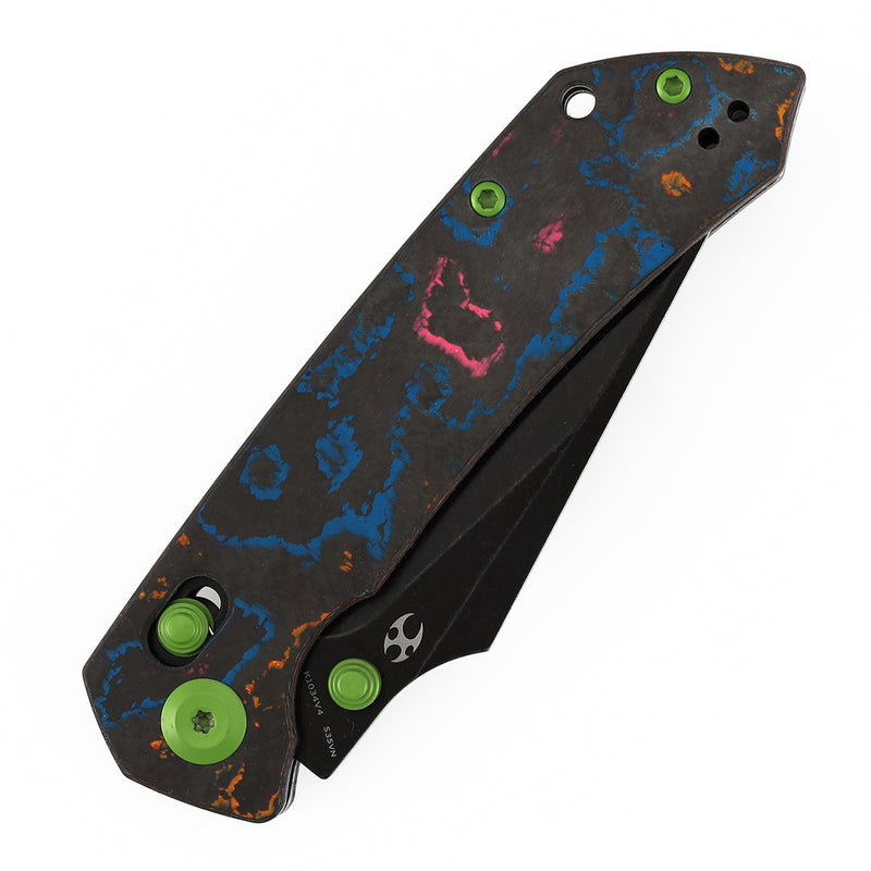 KANSEPT Fenrir Crossbar Lock Knife 80S Camo Carbon Fiber Handle (3.48'' CPM S35VN Blade) Greg Schob Design - K1034V4