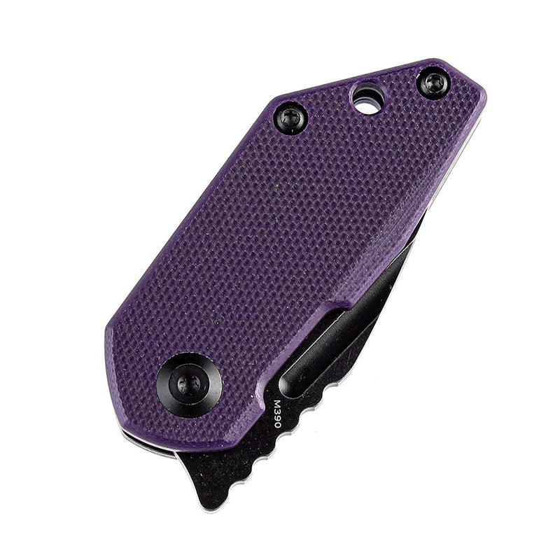 KANSEPT RIO Flipper Knife Purple G10 Handle (1.56'' M390 Blade)4T5 Design-K3044A5