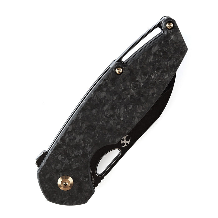 KANSEPT Model 6 Flipper/Thumb Hole Knife Shred Carbon Fiberr Handle (3.1'' CPM 20CV Blade) -K1022A6