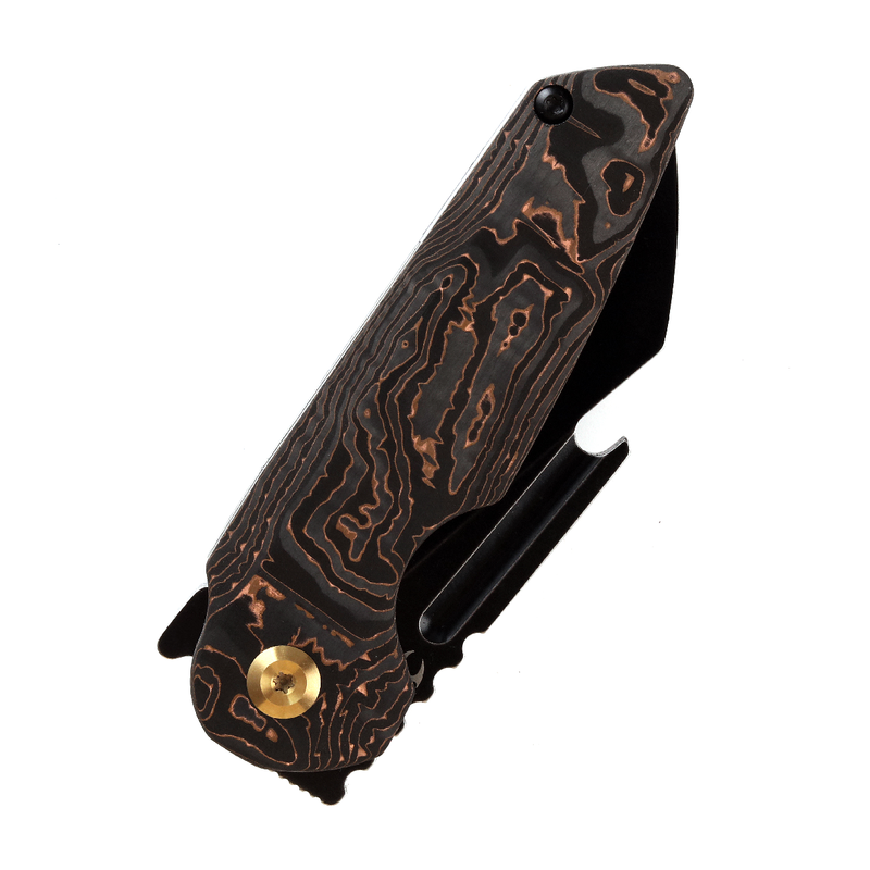 KANSEPT Rafe Flipper Knife Copper Carbon Fiber Handle (2.6''  CPM-S35VN Blade)4T5 Design -K2048A5