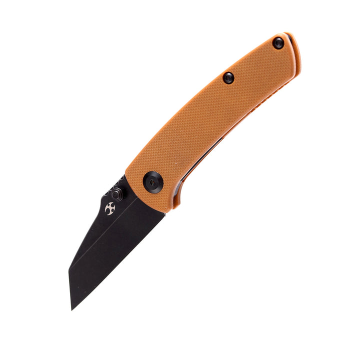 KANSEPT Little Main Street Thumb Studs Knife Brown G10 Handle (2.26'' 154CM Blade) Dirk Pinkerton Design -T2015A8