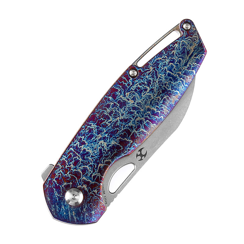 Model 6 K1022B8 Stonewashed CPM-S35VN Lightning Strike Titanium Handle Designed  by Nick Swan