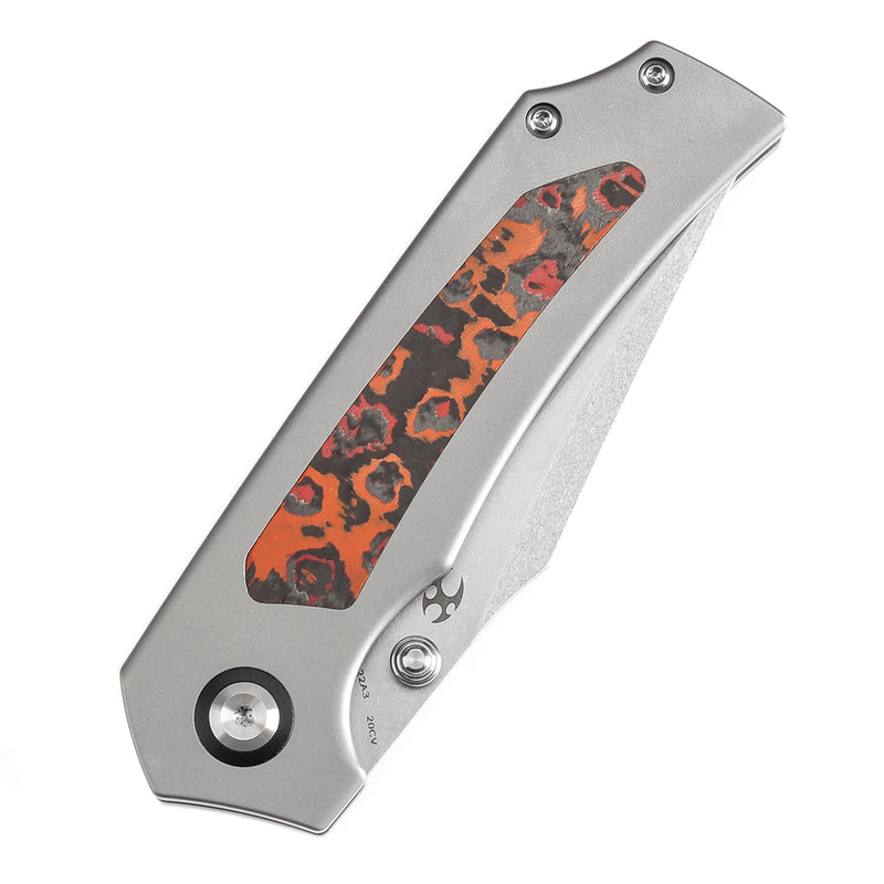 KANSEPT Fermi FatCarbon MarsValley Carbon Fiber Handle (3.11" CPM 20CV Blade) Burchtree Designs-K1122A3