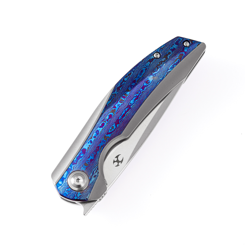 KANSEPT Accipiter  Flipper Knife Titanium +Timascus  Handle (3.5'' CPM-S35VN Blade)Kim Ning Design -K1007A4