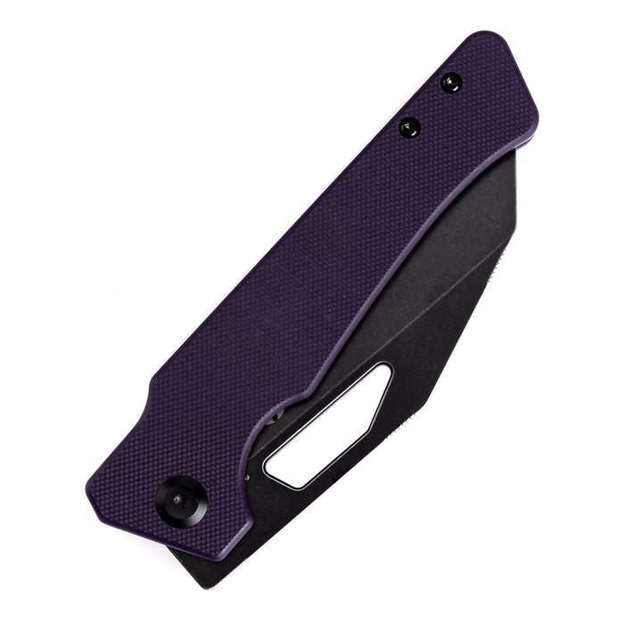 KANSEPT Egress T1033A3 Black Stonewashed 14C28N Purple G10 Handle with Nitch Designs Design