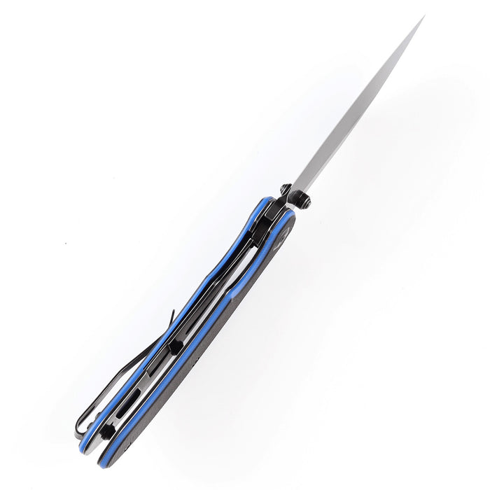 KANSEPT Nesstreet Thumb Hole Knife Black & Blue G10 Handle (3.58''154CM Blade) Karambit Maker-T1039A4