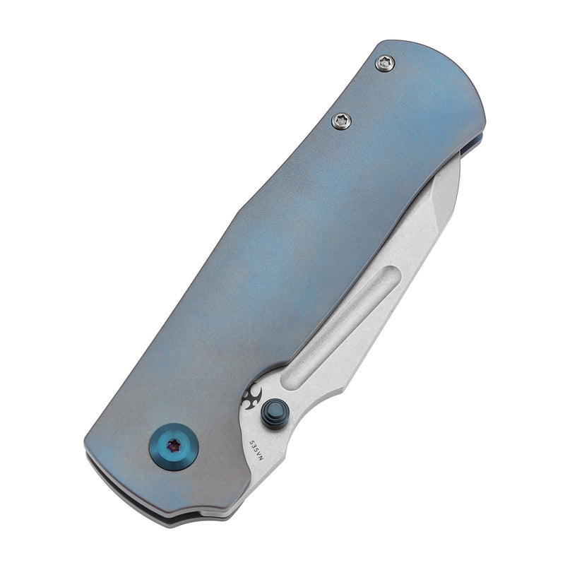KANSEPT Dreadnaught Thumb Stubs Blue Anodized Titanium Handle (3.49''CPM S35VN Blade ) Daniel Sparhawk Design -K1082A5