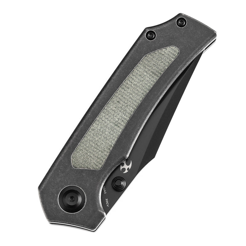 KANSEPT Fermi Green Micarta Handle (3.11" CPM 20CV Blade) Burchtree Designs-K1122A1