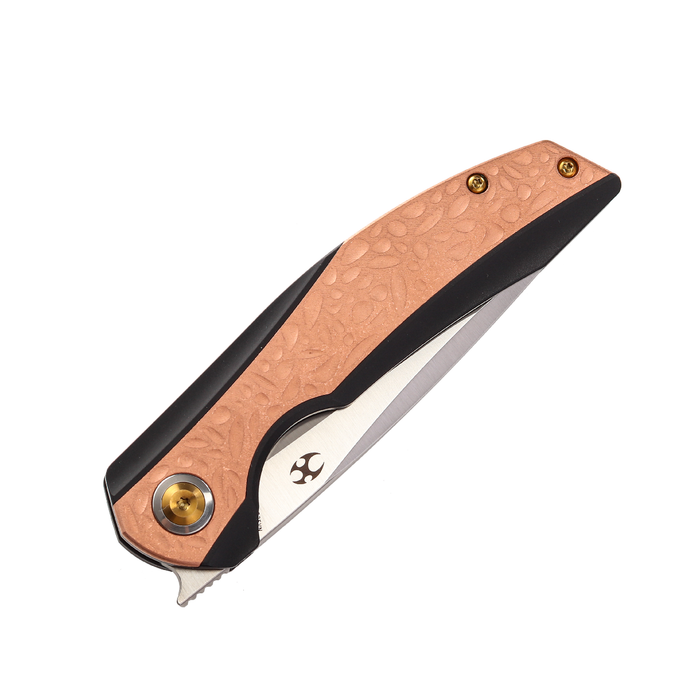 KANSEPT Accipiter Flipper Knife Copper+ Titanium Handle (3.5'' CPM-S35VN Blade)Kim Ning Design -K1007A3