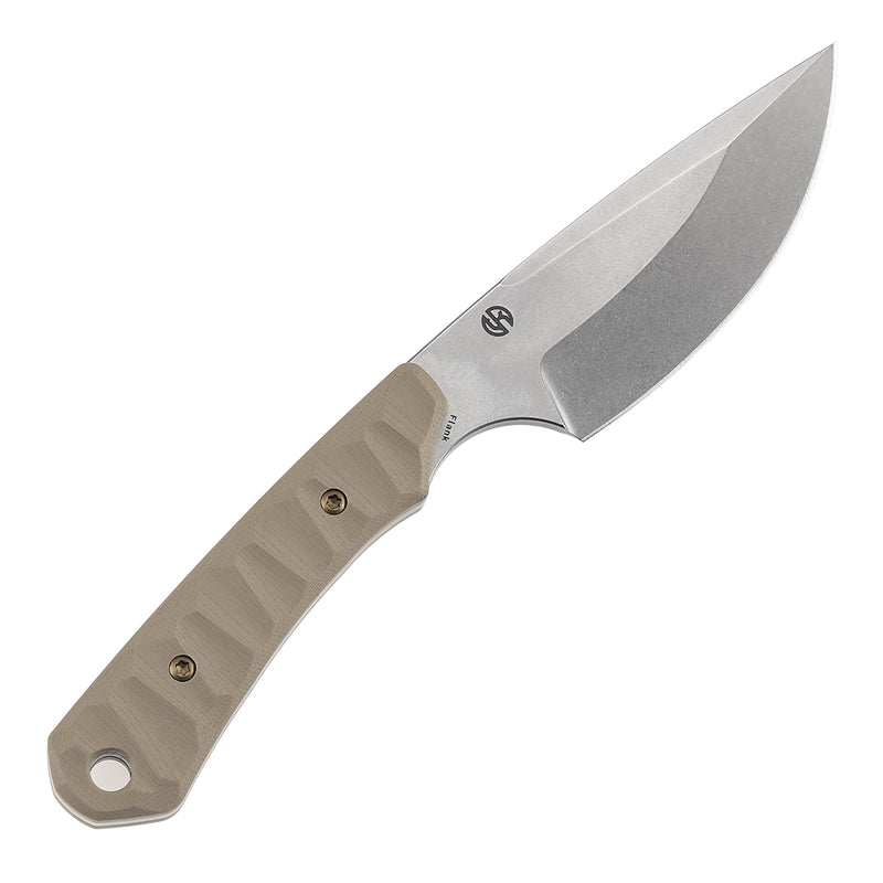 KANSEPT Flank Fixed Blade Light Sand G10 Handle (3.69'' Stonewashed D2 Blade) TuffKnives Designed- G006A5