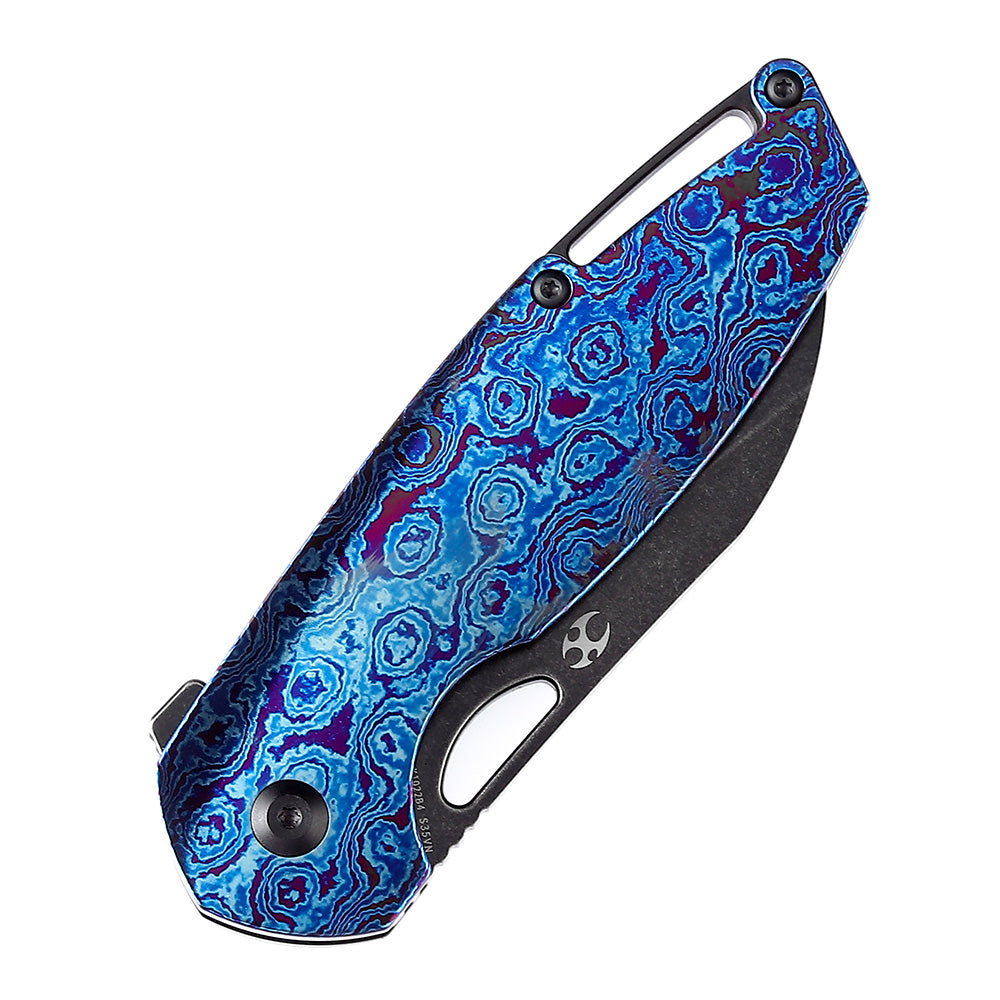 Model 6 K1022B4 Black Stonewashed CPM-S35VN Blade Timascus + Black