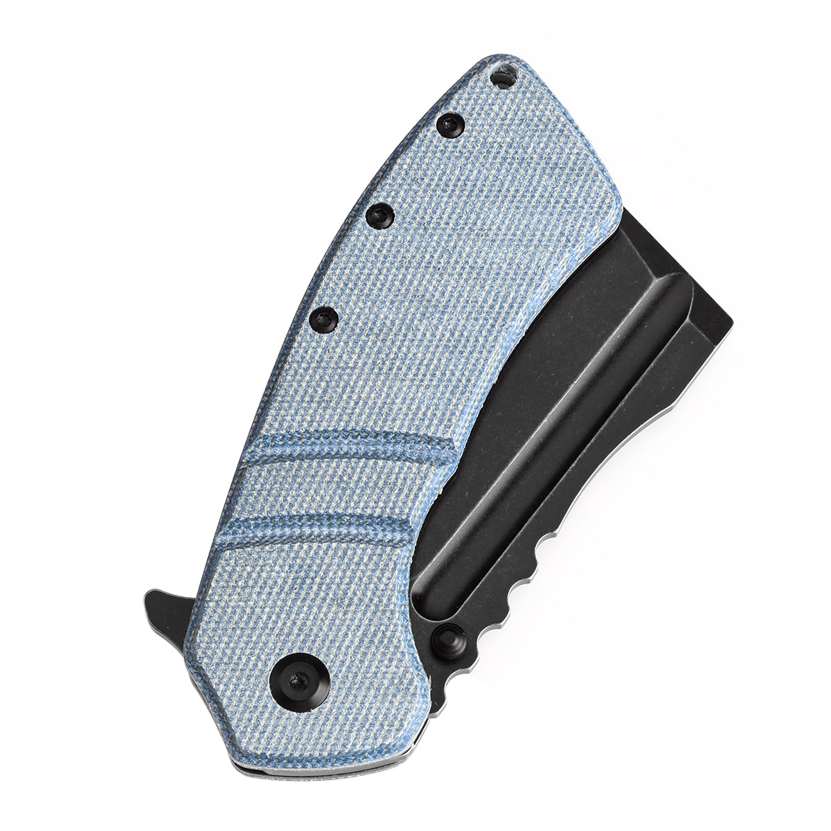 KANSEPT XL Korvid Flipper Knife Blue Micarta Handle (3.55'' 154CM