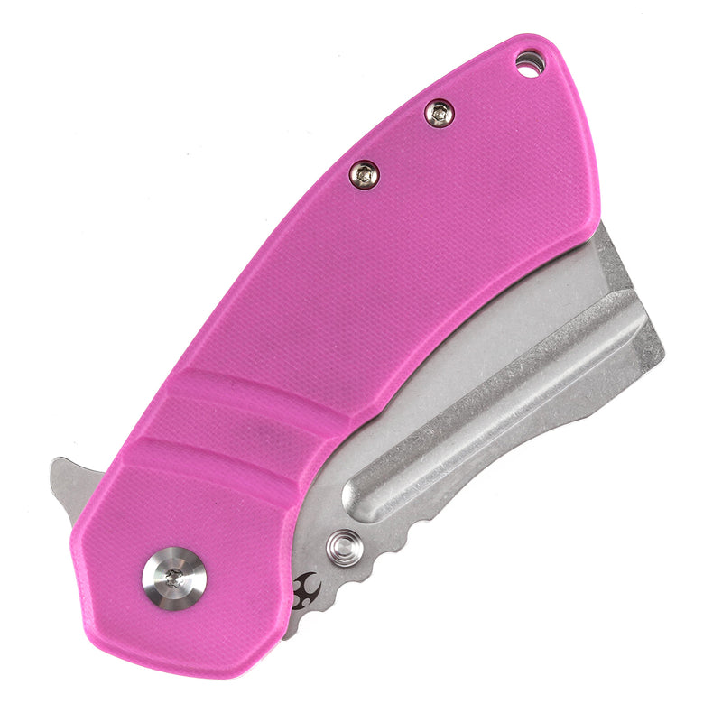 KANSEPT M+ Korvid Thumb Studs/Flipper Knife Pink G10 Handle (3.07'‘ 154CM Blade ) Koch Tools Design-T2030B4U