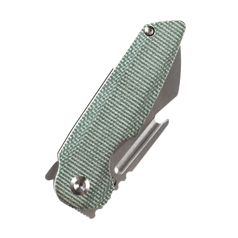 KANSEPT Rafe Flipper Knife Green  Micarta Handle (2.6''  CPM-S35VN Blade)4T5 Design -K2048A3