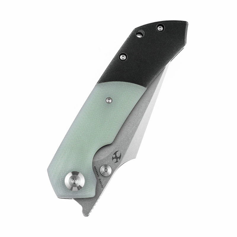 KANSEPT Fenrir Front Flipper/Thumb Stud Knife Jade G10  +Titanium Handle (3.48'' CPM-S35VN Blade) Greg Schob Design-K1034A5