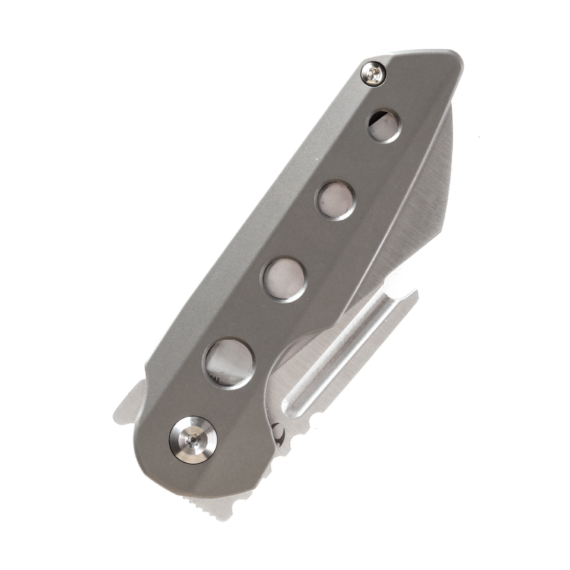 KANSEPT Rafe Flipper Knife Bead Blasted Titanium Handle (2.6''  CPM-S35VN Blade) 4T5 Design-K2048A1