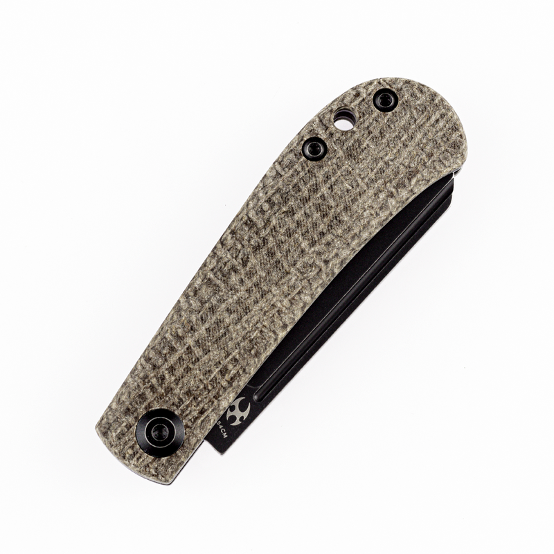 KANSEPT Bevy Slip Joint Knife Brown Micarta Handle (2.9'' 154CM Blade)Nick Swan Design-T2026F3