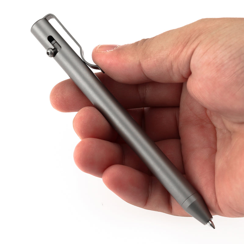Kansept EDC Scavenger Bolt Action Beadblasted Titanium Pen DIY Friendly Designed by Kevin Passon-G013H3