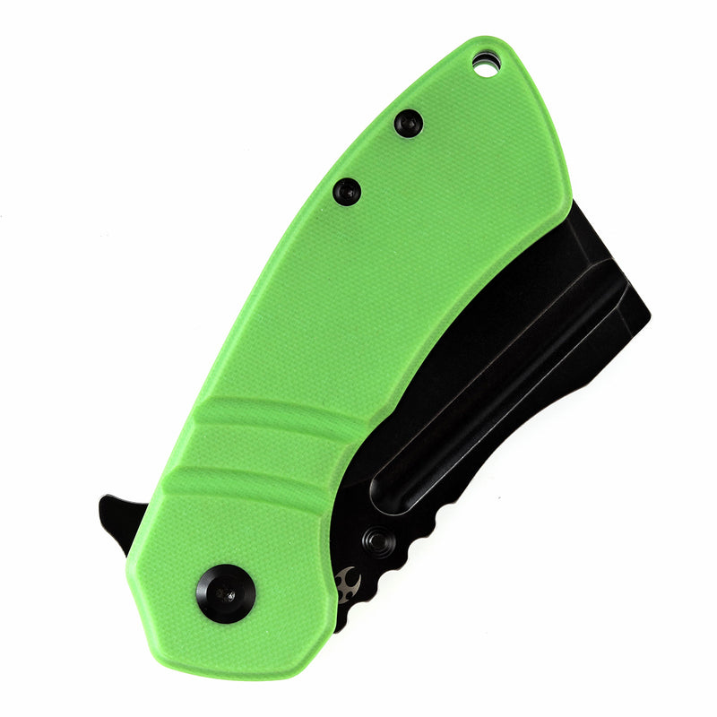 KANSEPT M+ Korvid Thumb Studs/Flipper Knife Grass Green G10 Handle (3.07'‘ 154CM Blade ) Koch Tools Design-T2030B3U