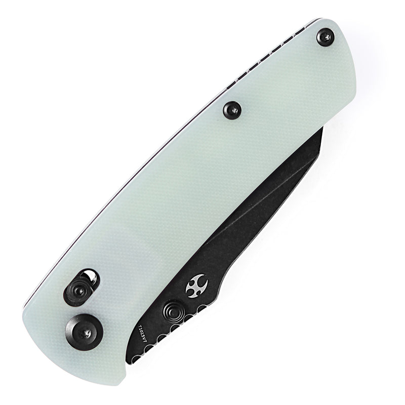 KANSEPT Main Street Thumb Studs/ Crossbar Lock Knife Jade G10 Handle (3.36'' 154CM Blade) Dirk Pinkerton Design-T1015V7