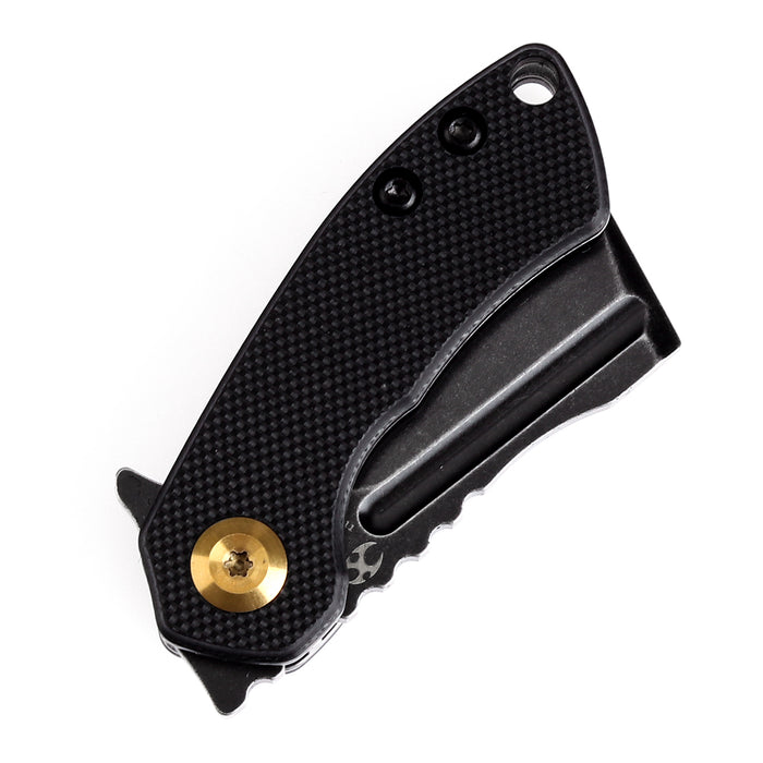 KANSEPT Mini Korvid Flipper Knife Black G10 Handle (1.45'' 154CM Blade) Koch Tools Design -T3030A11