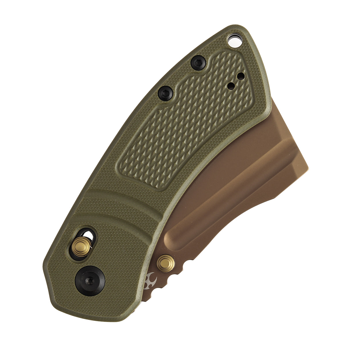 Kansept Korvid V | Crossbar Lock | Olive Green G10 with Diamond