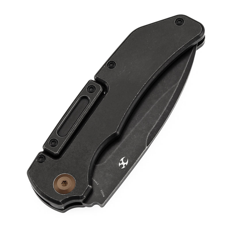 KANSEPT Hazard Bali Lock Knife Blackwash Titanium Handle(3.63" CPM S35VN Blade)Steven Dunnuck Design-K1104H3