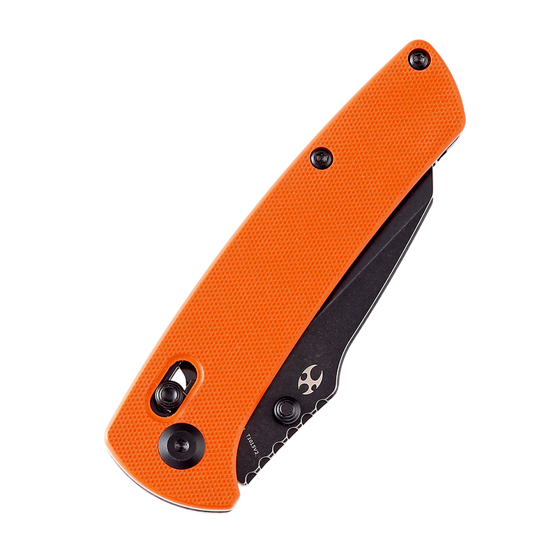 KANSEPT Main Street Thumb Studs/Crossbar Lock Knife Orange G10 Handle (3.36''154CM Blade) Dirk Pinkerton Design-T1015V2