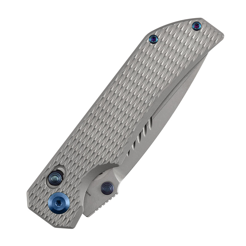 【Preorder】Ship by Dec 10th-KANSEPT Eaglestrike Crossbar Lock Knife Bead Blasted Titanium with Diamond Pattern Handle(3.73'' CPM S35VN Blade) James Lowe Design-K1095V4