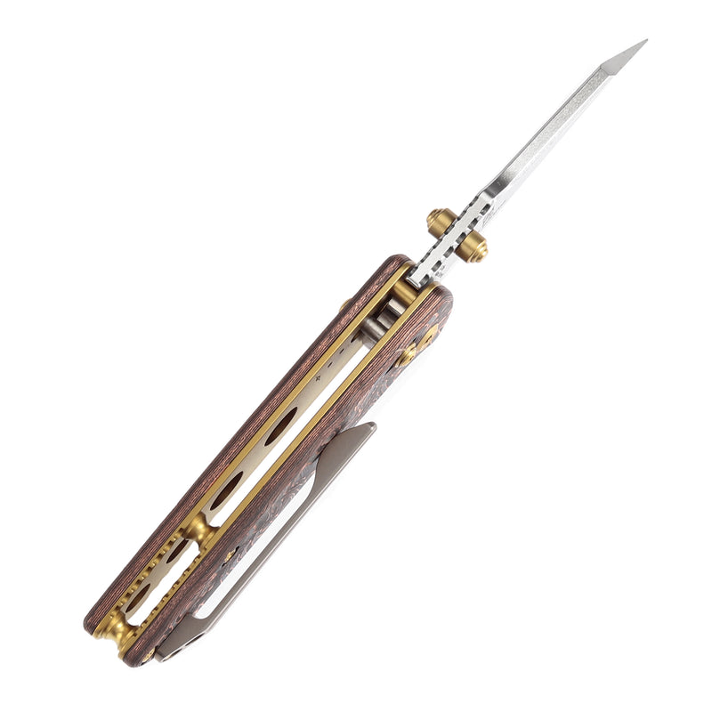 KANSEPT Little Main Street Cross Bar Lock Copper Carbon Fiber Handle (2.26'' CPM S35VN Blade) Dirk Pinkerton Design-K2015V2