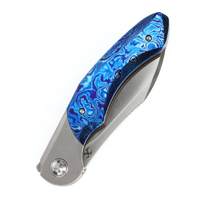 KANSEPT Cosmos Flipper Knives Titanium + Timascus( 3.58''CPM 20CV Blade)Munko Knives Design-K1059A3