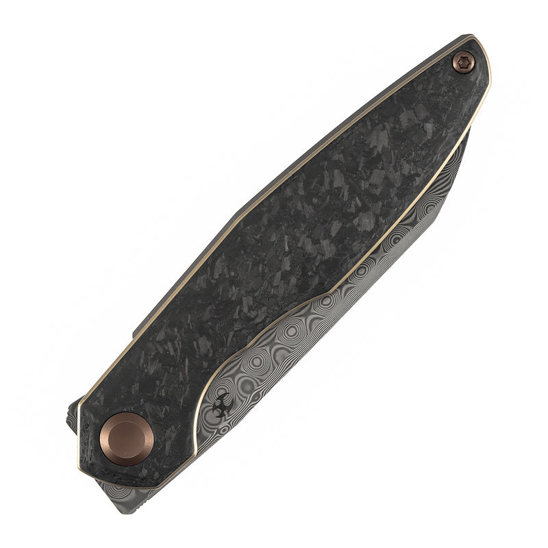 Kansept Halide | Liner Lock | Shred Carbon Fiber | 3.2" Damascus Blade | James Arnold Design | K1136A6