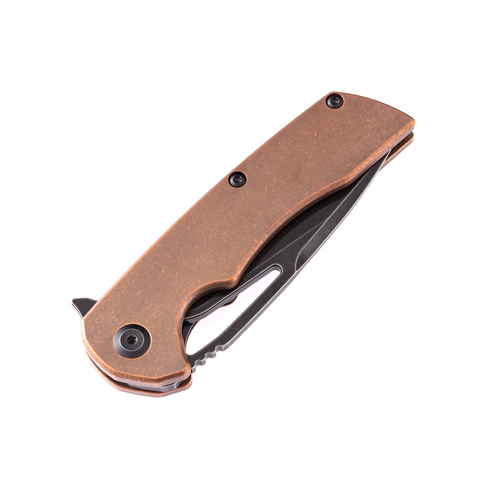 KANSEPT Kryo Thumb Hole  Knife Anodized Copper Handle (3.58'' CPM-S35VN Blade)Kim Ning Design-K1001C2